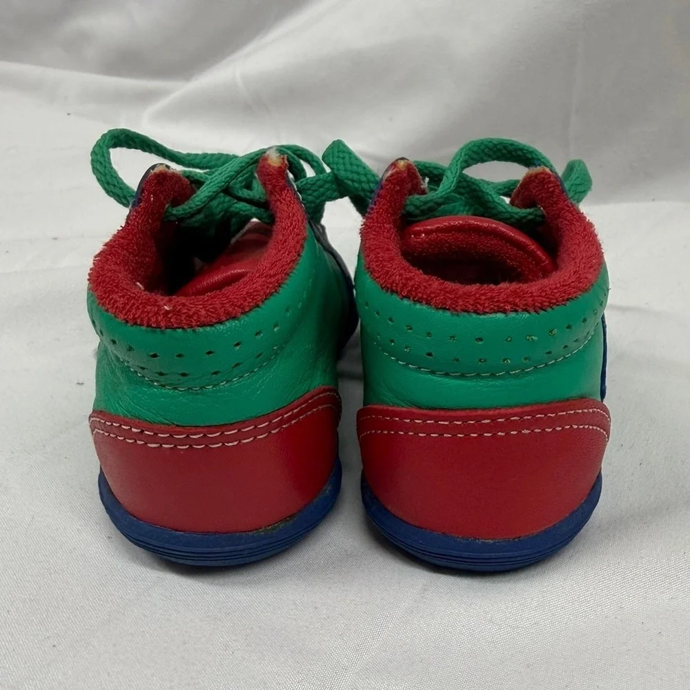 Vintage 70's Toddler University Kid's Red Blue Green Colorblock‎ Sneakers Sz 3